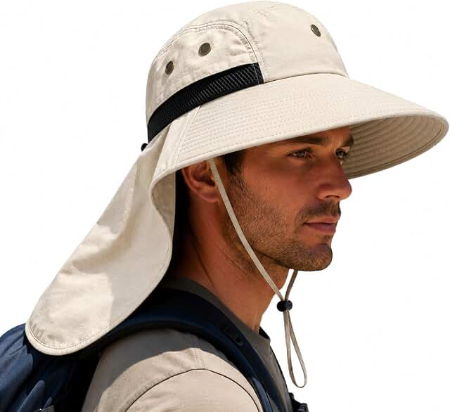 SEAYO Adult Sun Hat with Neck Flap