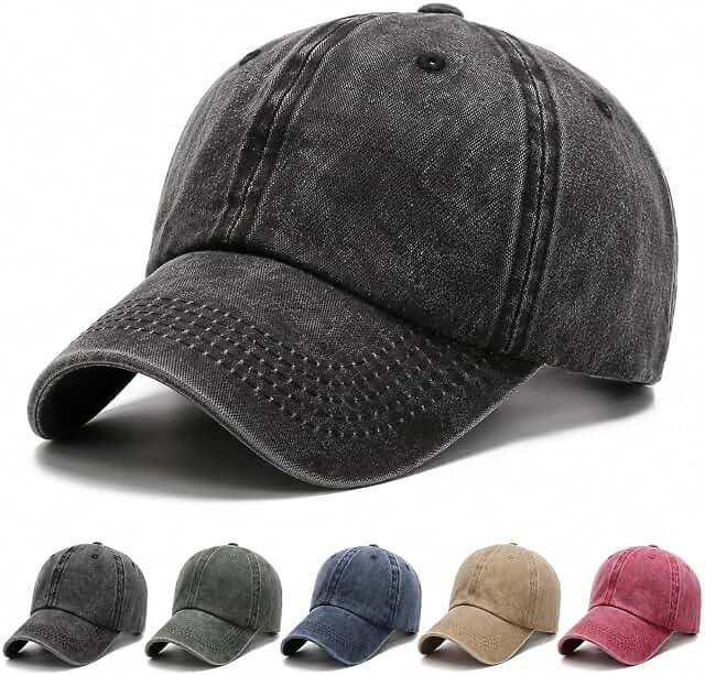 Vintage Washed Extra-Wide-Brim Baseball Cap