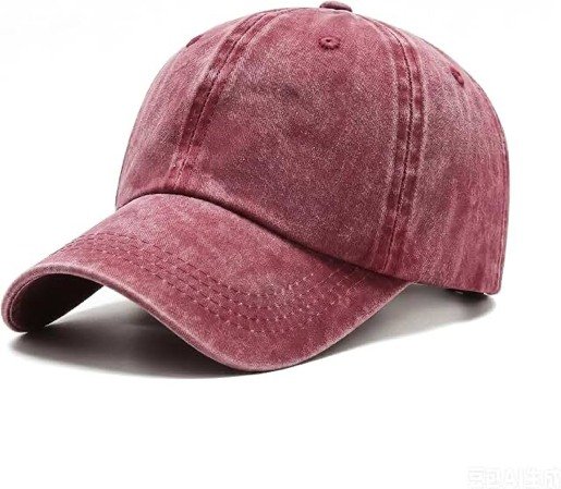 Vintage Washed Long-Brim Baseball Cap — Burgundy