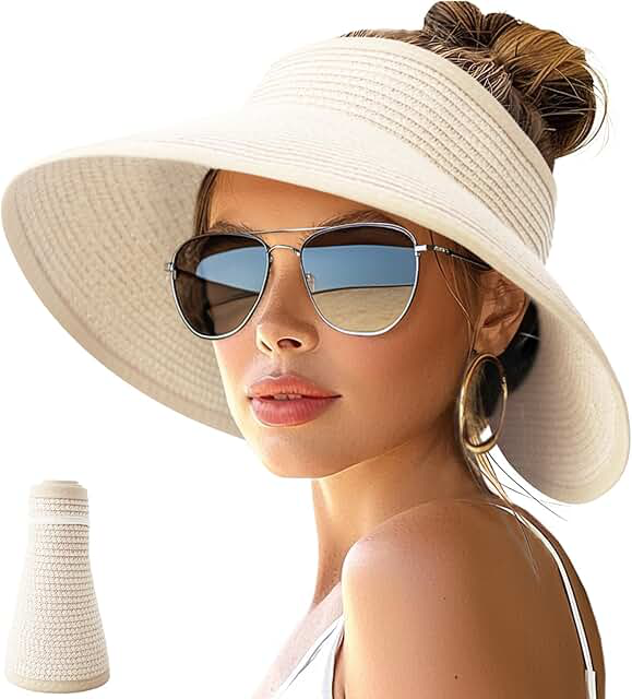 Women’s Sun Visor or Cap — Ponytail Opening, Packable