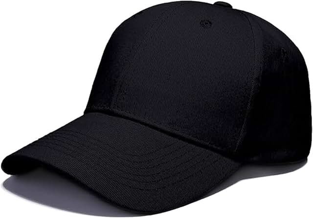 Unisex Adjustable Breathable Baseball Cap — Black