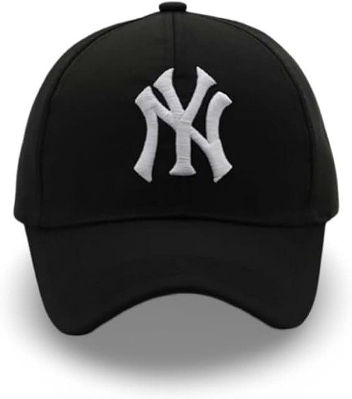Unisex NY Embroidered Baseball Cap — Black