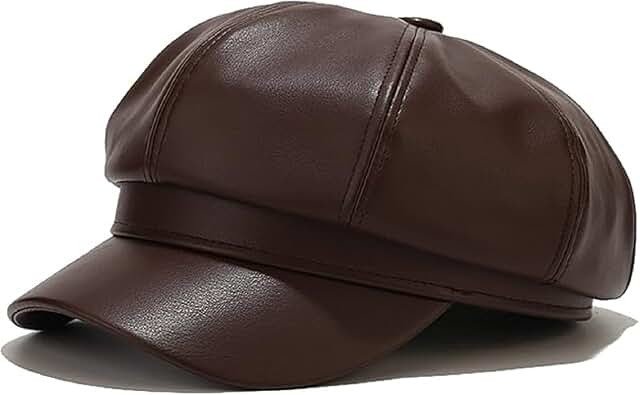 Women’s PU Leather Newsboy Cap