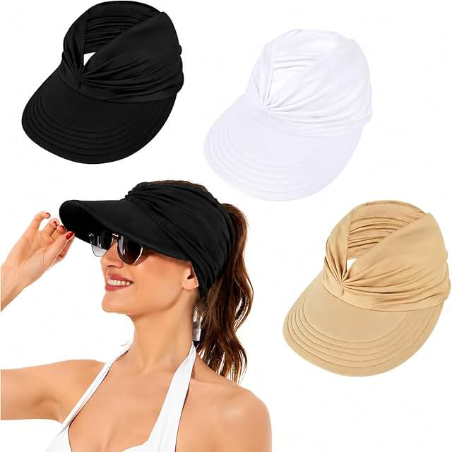 Women’s Wide Brim Sun Hat — Ponytail Opening, Packable