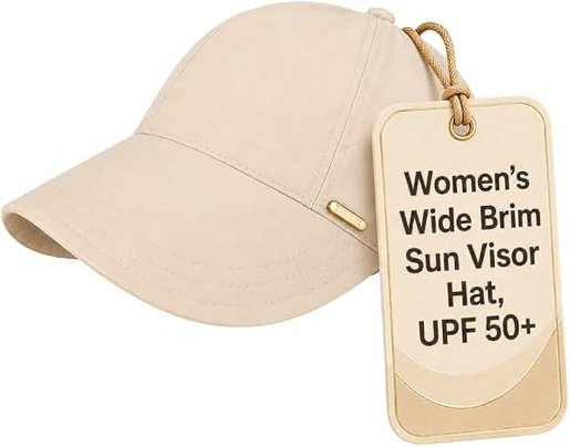 Women’s Adjustable Open-Top Wide-Brim Sun Visor