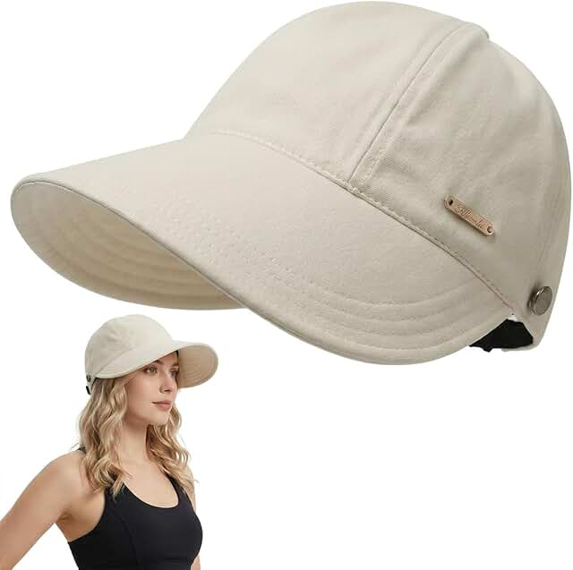 Women’s Sun Visor or Cap — Ponytail Opening, Packable
