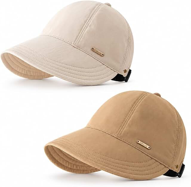 Women’s Wide Brim Sun Hat — Ponytail Opening, Packable
