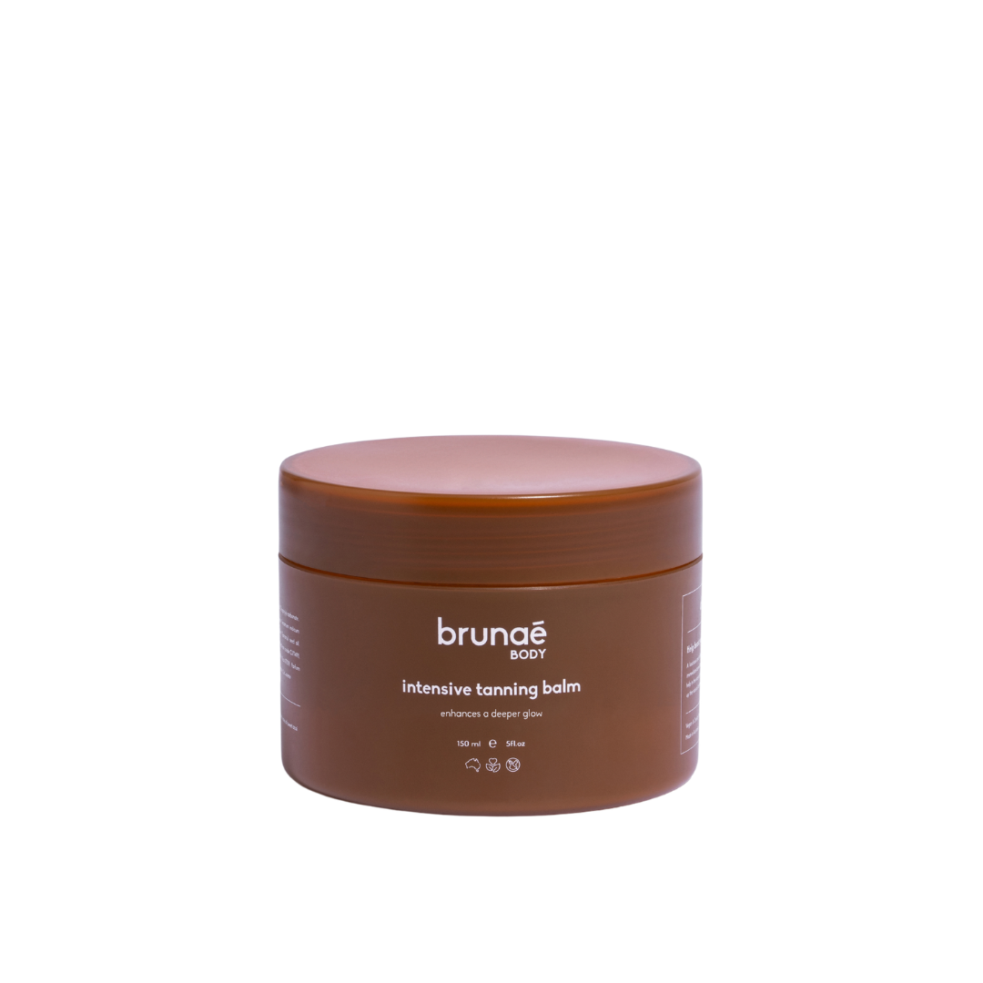 Brunae Body Intensive Tanning Balm 150ml brown jar, front label