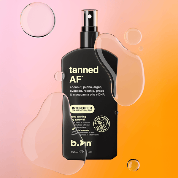b.tan Tanned AF intensifier tanning oil 236ml spray bottle