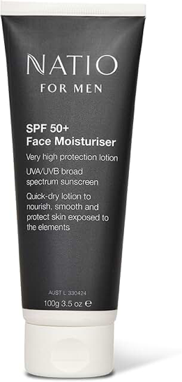 Natio Men SPF50+ Face Moisturiser 100g product pack