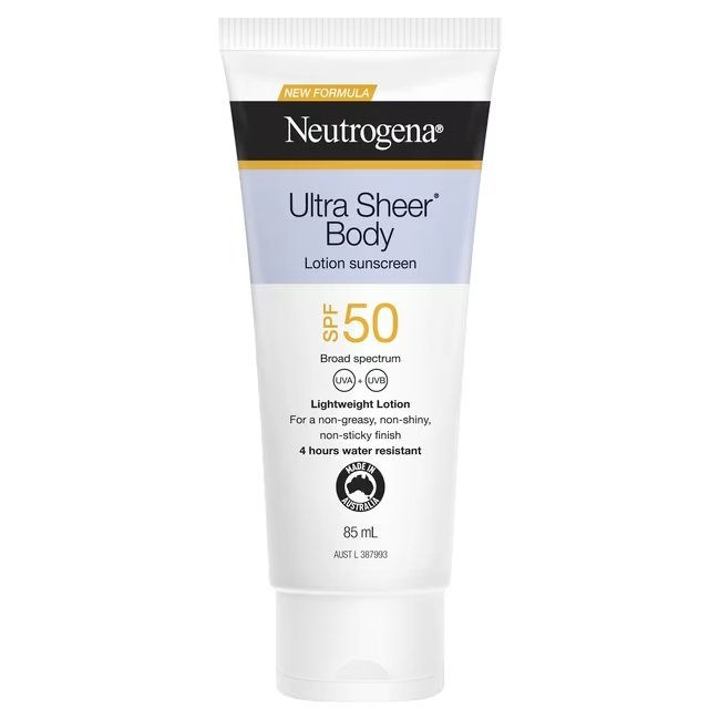 Neutrogena Ultra Sheer Body Lotion SPF50 85ml product pack