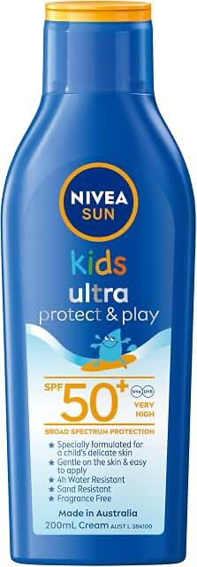 NIVEA SUN Kids Ultra Protect & Play Sunscreen Lotion SPF50+ 200ml product packaging