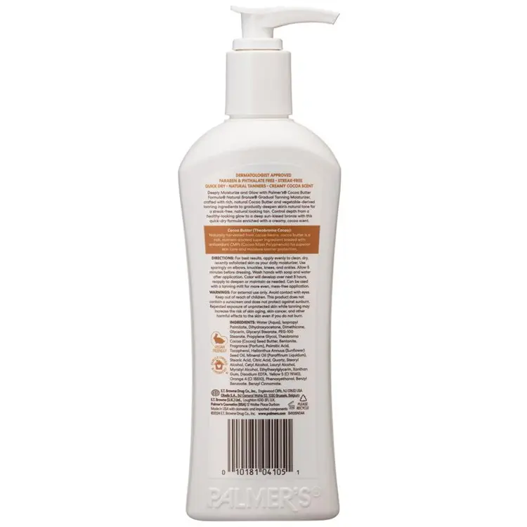 Palmer’s Natural Bronze 250ml back label