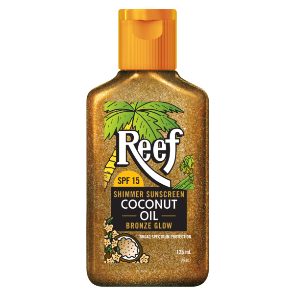 Reef SPF15 shimmer coconut sunscreen oil 125ml front label