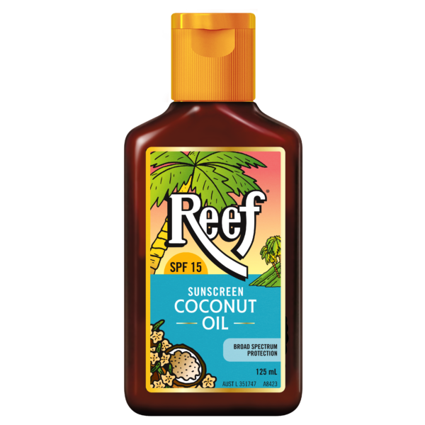 Reef SPF15 coconut sunscreen oil 125ml front label