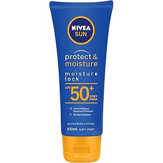NIVEA SUN Protect & Moisture Sunscreen Lotion SPF50+ 100ml product packaging