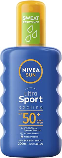 NIVEA SUN Ultra Sport Cooling Sunscreen Spray SPF50+ 200ml product packaging