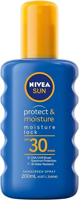 NIVEA SUN Protect & Moisture Sunscreen Spray SPF30 200ml product packaging