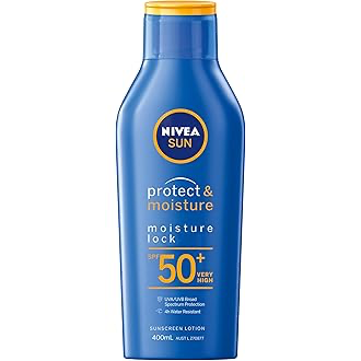 NIVEA SUN Protect & Moisture Sunscreen Lotion SPF50+ 400ml product packaging