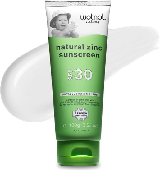 Wotnot Natural Baby Sunscreen SPF30 100g product packaging
