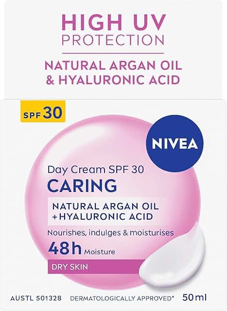 NIVEA Caring Day Cream SPF30 50ml product packaging