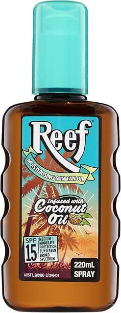 Reef SPF15 Coconut Sunscreen Oil Spray 220ml product packaging
