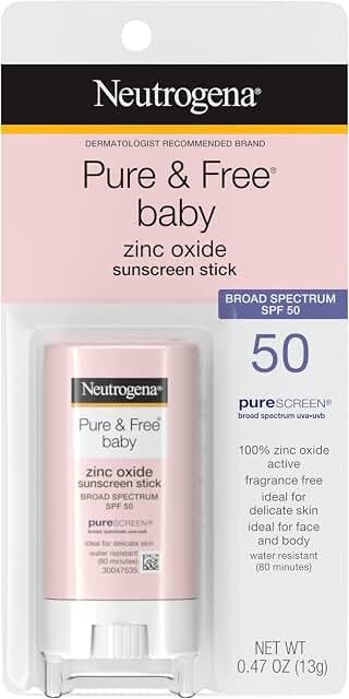 Neutrogena Pure & Free Baby Sunscreen Stick SPF50 product packaging