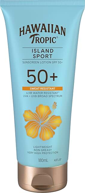 Hawaiian Tropic Island Sport Sunscreen Lotion SPF50+ 180ml product packaging