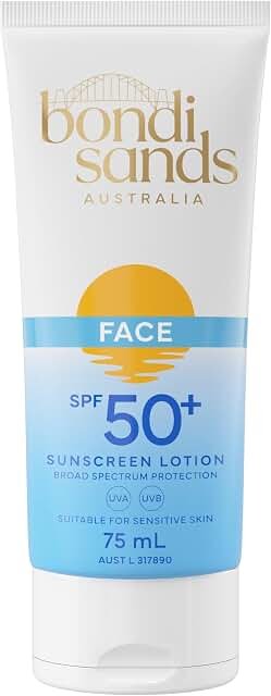 Bondi Sands Face Sunscreen Lotion SPF50+ 75ml product packaging