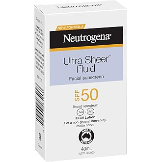 Neutrogena Ultra Sheer Face Fluid Sunscreen SPF50 40ml product packaging