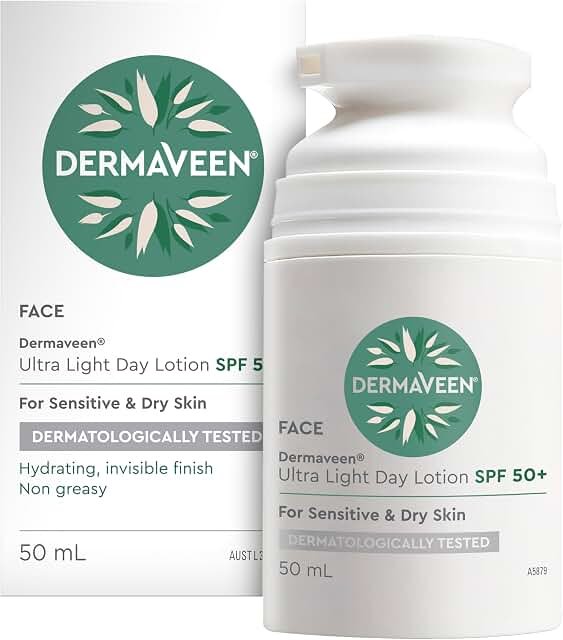 DermaVeen Ultra Light Day SPF50+ 50ml product packaging