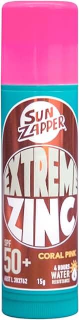 Sun Zapper SPF50+ Extreme Zinc Stick Sunscreen 15g, Coral Pink product packaging