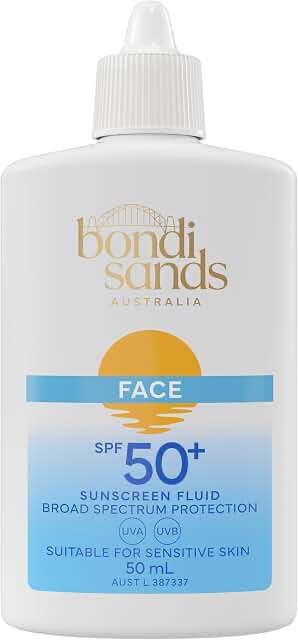 Bondi Sands Face SPF50+ Sunscreen Fluid 50ml product packaging