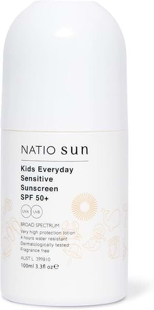 Natio Kids Everyday Sensitive Sunscreen SPF50+ (Roll- On) 100ml product packaging