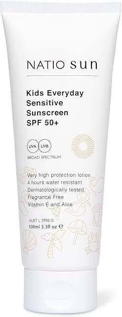 Natio Kids Everyday Sensitive Sunscreen SPF50+ (Tube) 100ml product packaging