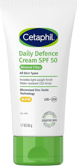 Cetaphil Daily Defence Cream SPF50 50g product packaging
