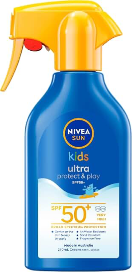 NIVEA SUN Kids Protect & Play Trigger Spray Sunscreen SPF50+ 270ml product packaging