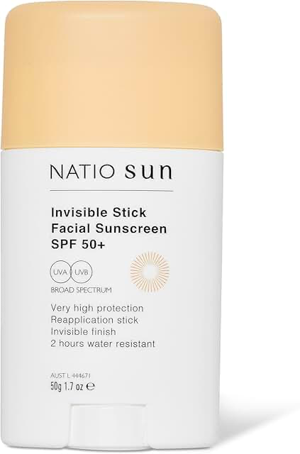 Natio Invisible Stick Facial Sunscreen SPF50+ 50g product packaging