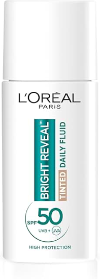 L’Oréal Paris Bright Reveal Daily Fluid Sunscreen product packaging