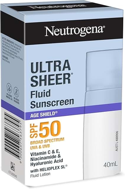 Neutrogena Ultra Sheer Age Fluid Sunscreen SPF50 product packaging
