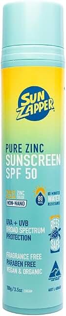 Sun Zapper Pure Zinc Sunscreen SPF50 Lotion – 100g product packaging