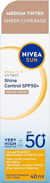 NIVEA SUN UV Face Shine Control Medium Tinted 40ml product packaging